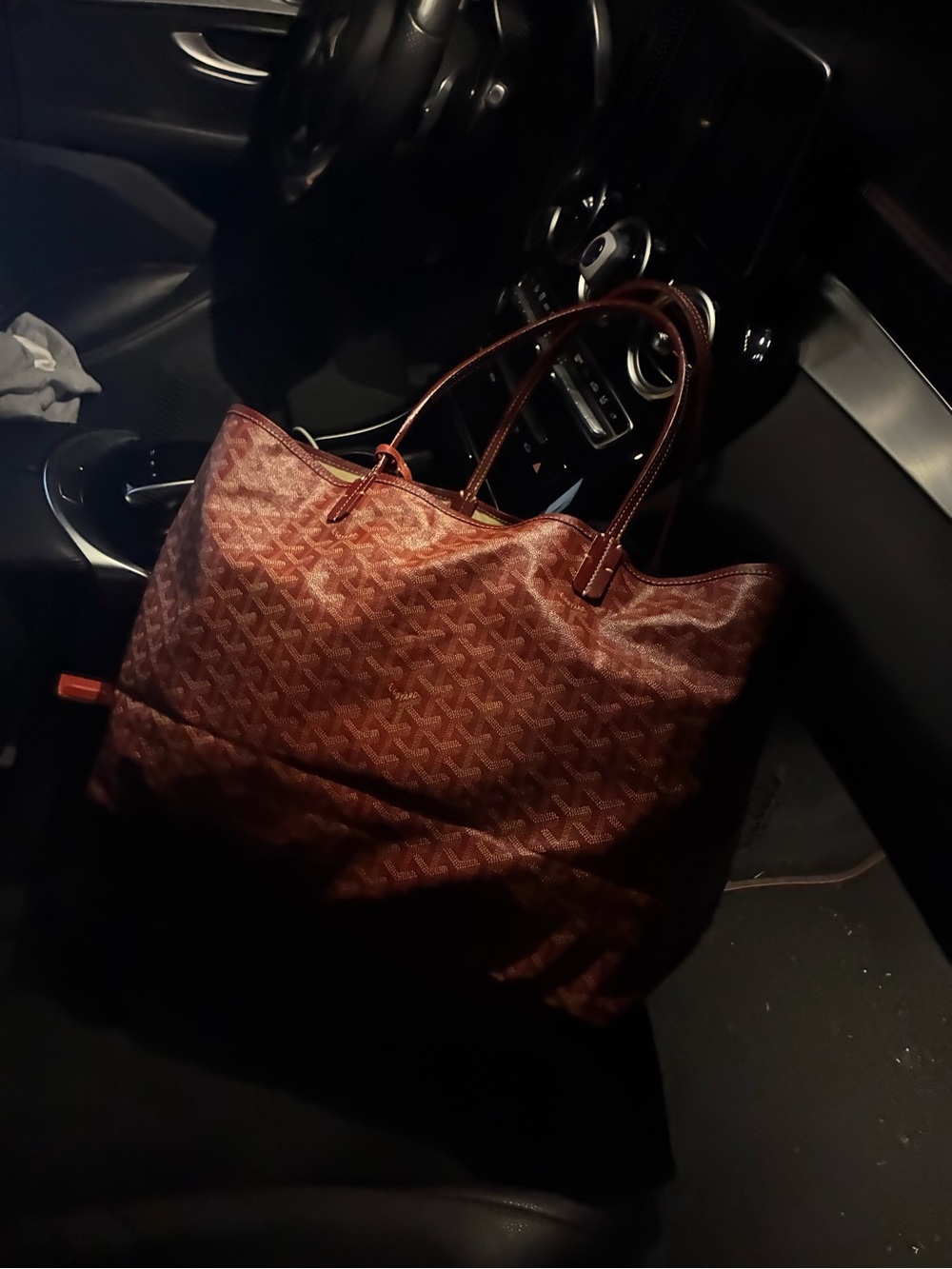 Authentic Goyard St. Louis Tote in Cherry Red